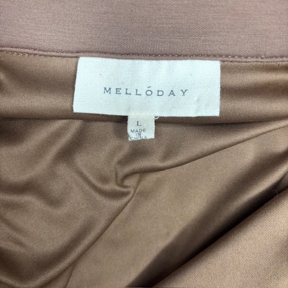 Melloday Camel Tan Chic Trench Coat Belted Long Jacket Soft Stretch Womens L - Picture 6 of 7